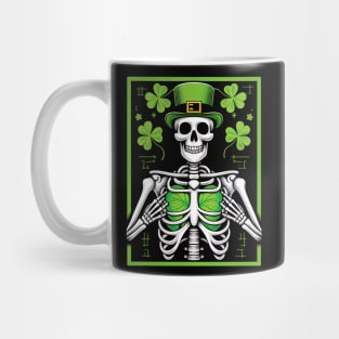 Skeleton clover heart rib cage saint patrick's day Mug